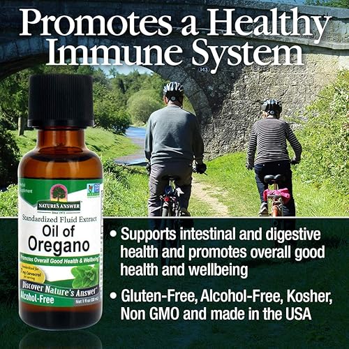 Miniatura 3 de Natures Answer Aceite de hoja de orégano  Apoya la función intestinal y digestiva saludable  Promueve la buena salud y bienestar general  Sin gluten