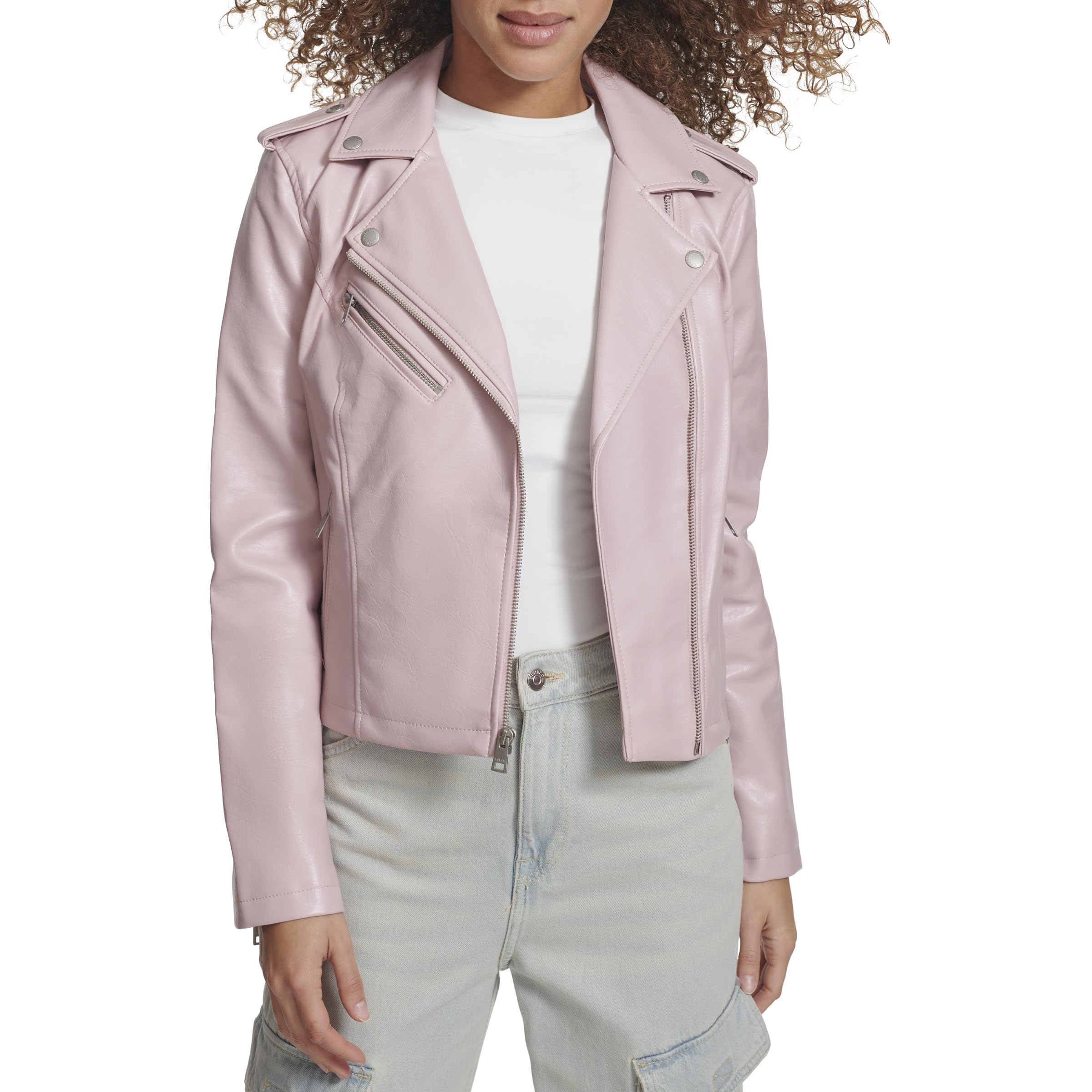 Levi's Women's The Classic Faux Leather Moto Jacket (Regular & Plus Size): Large Gloss Lilac