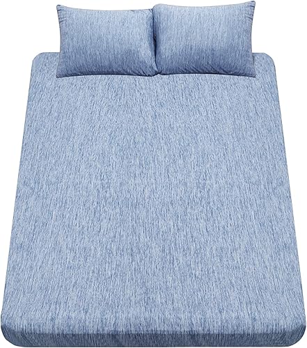 merbleue Sábanas refrescantes para dormir caliente, durmientes sudorosos, te mantienen fresco en las noches, juego de sábanas bajeras individuales