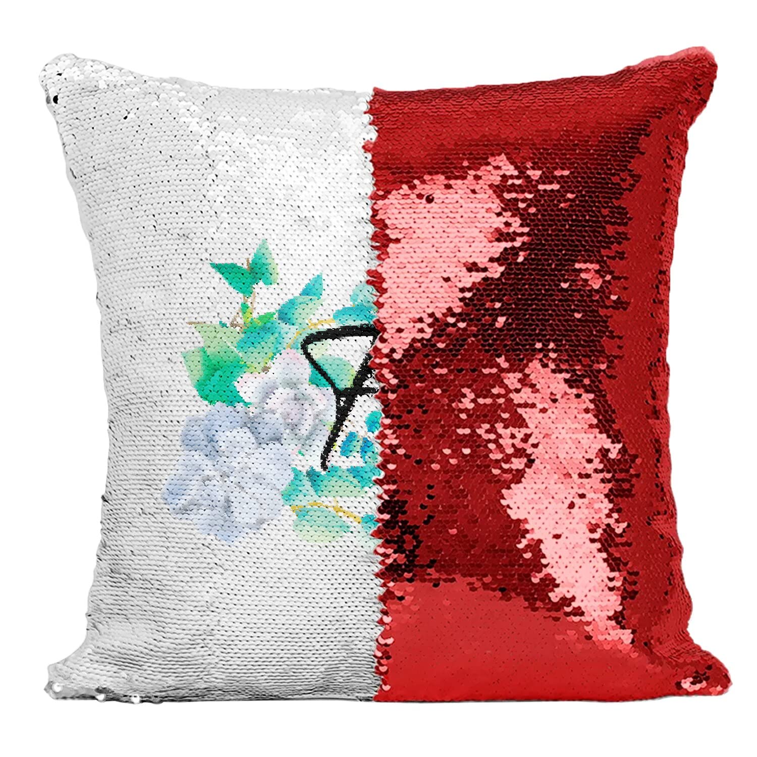 Coussin paillettes rouge Flower Girl de mariage : sublimez la deco de table de la mariee