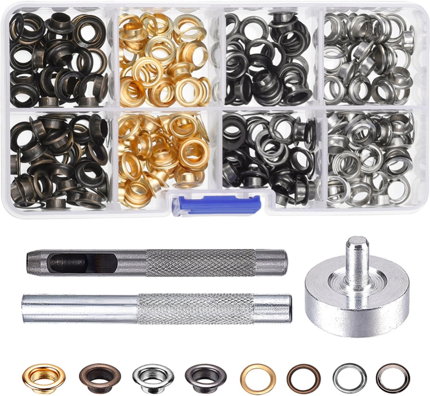 Pangda 200 Set Grommets with 3 Pieces Grommet Tools for