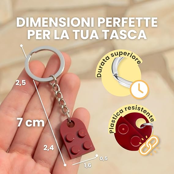 portachiavi due pezzi a forma di cuore