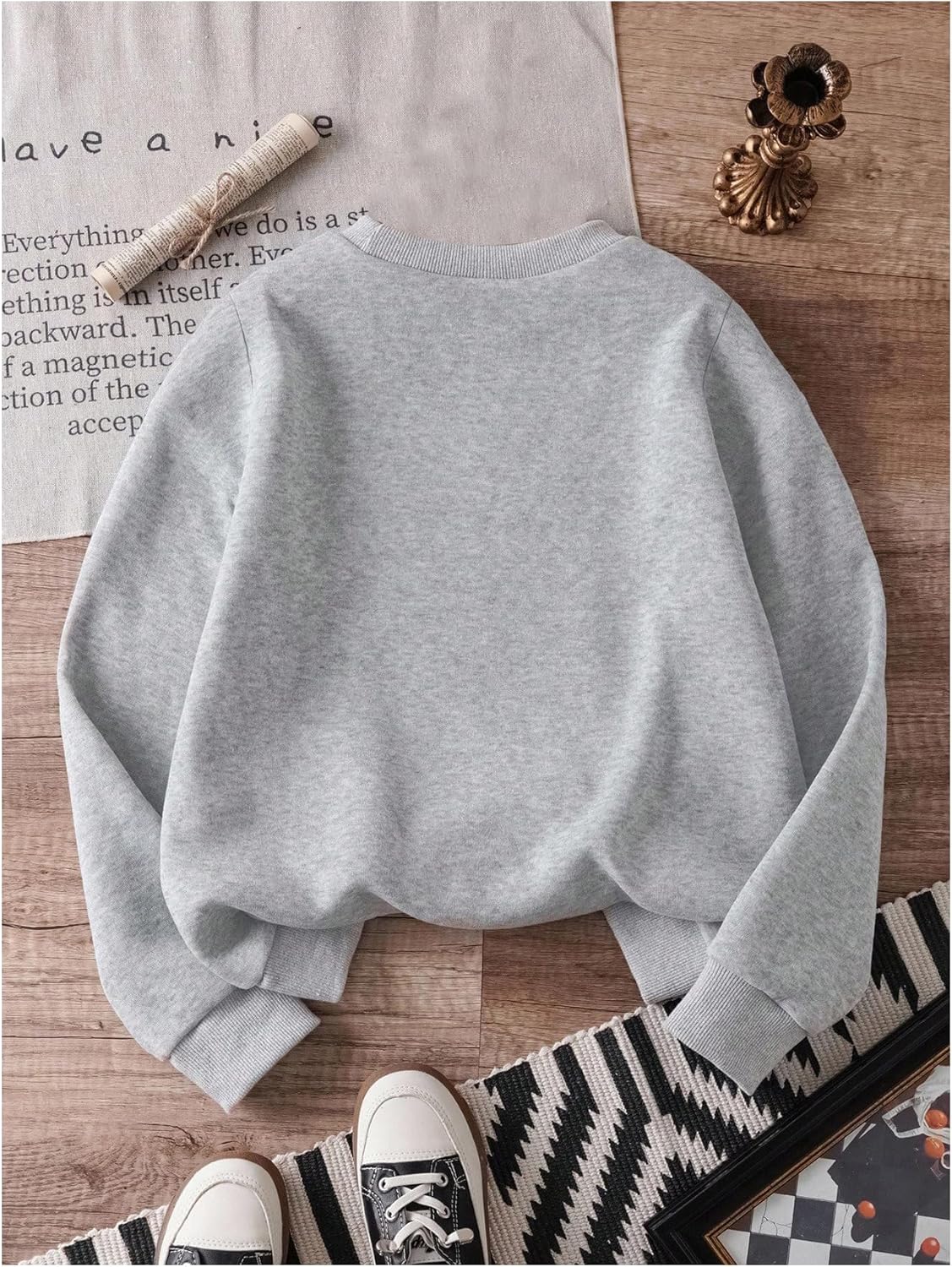 Girl's Bowknot Graphic Sweatshirts Crew Neck Long Sleeve Pullover Sweatshirts - Image 3