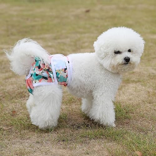 Miniatura 5 de Pañales lavables para perras, paquete de 3 pañales reutilizables altamente absorbentes, pañales flexibles para perras, pañales duraderos a prueba de