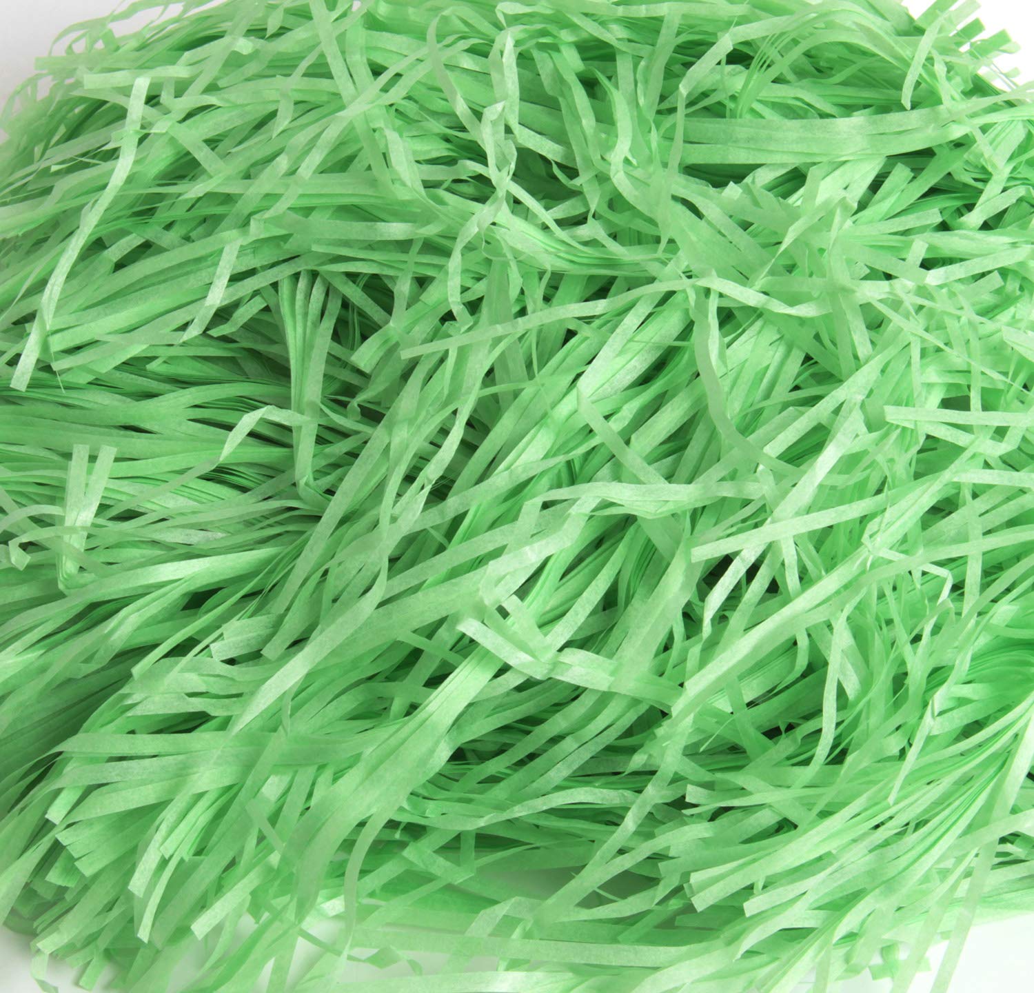 200g Easter Grass Shredded Tissue Raffia Gift Basket Filler Green Paper Shreds for Stuffing Gift Bags,Easter Baskets,Party Craft Supplies Accessories Decorations - Green,0.44LB