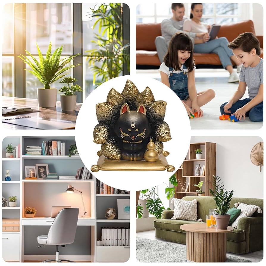 狐　きつね　九尾　九尾狐　オブジェ　置物　置き物　インテリア Amazon.co.jp: 九尾キツネの飾り|九尾の狐の装飾|九尾の狐の置物