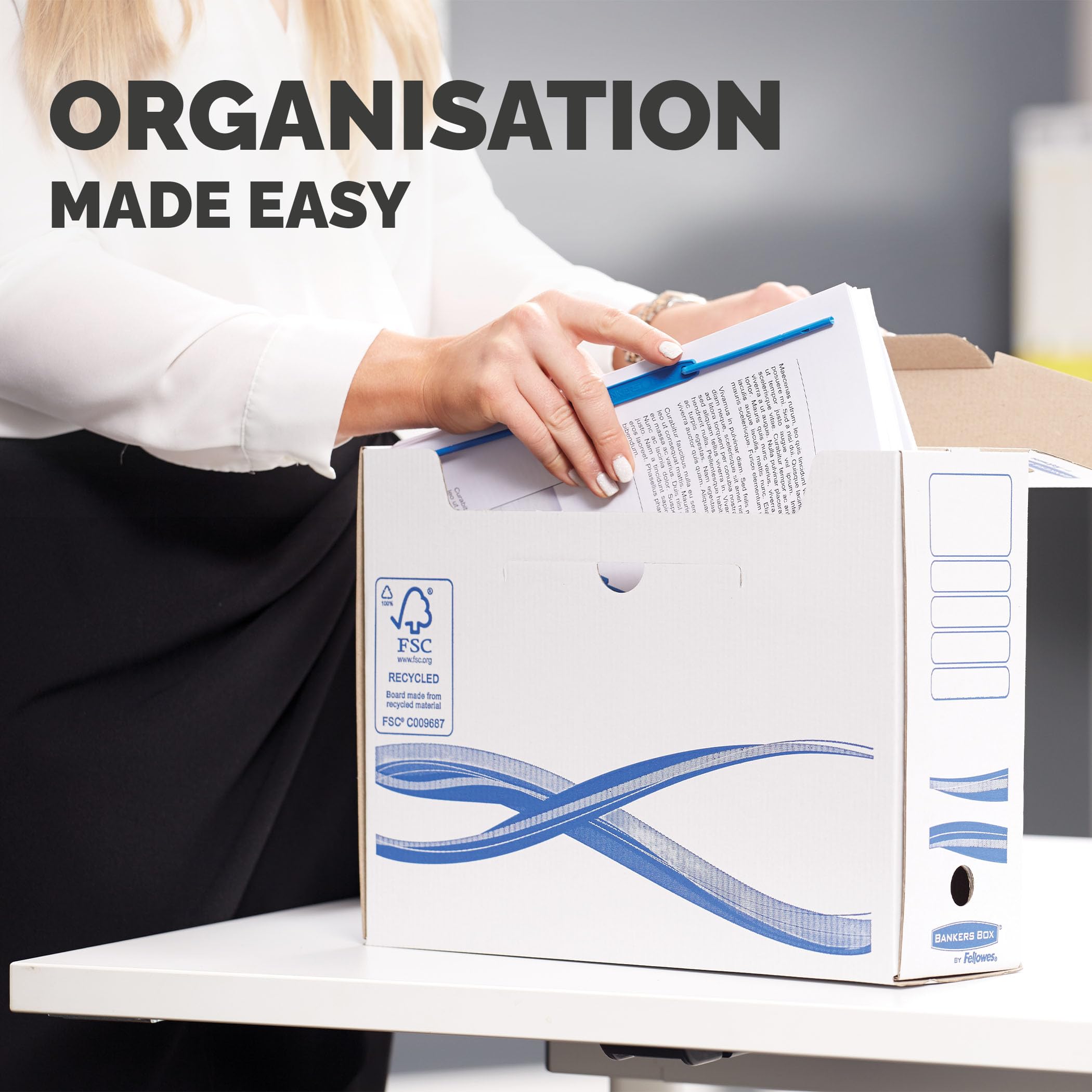 Bankers Box 4460102 Archivschachtel 25-er Pack A4+ Format, 80 mm