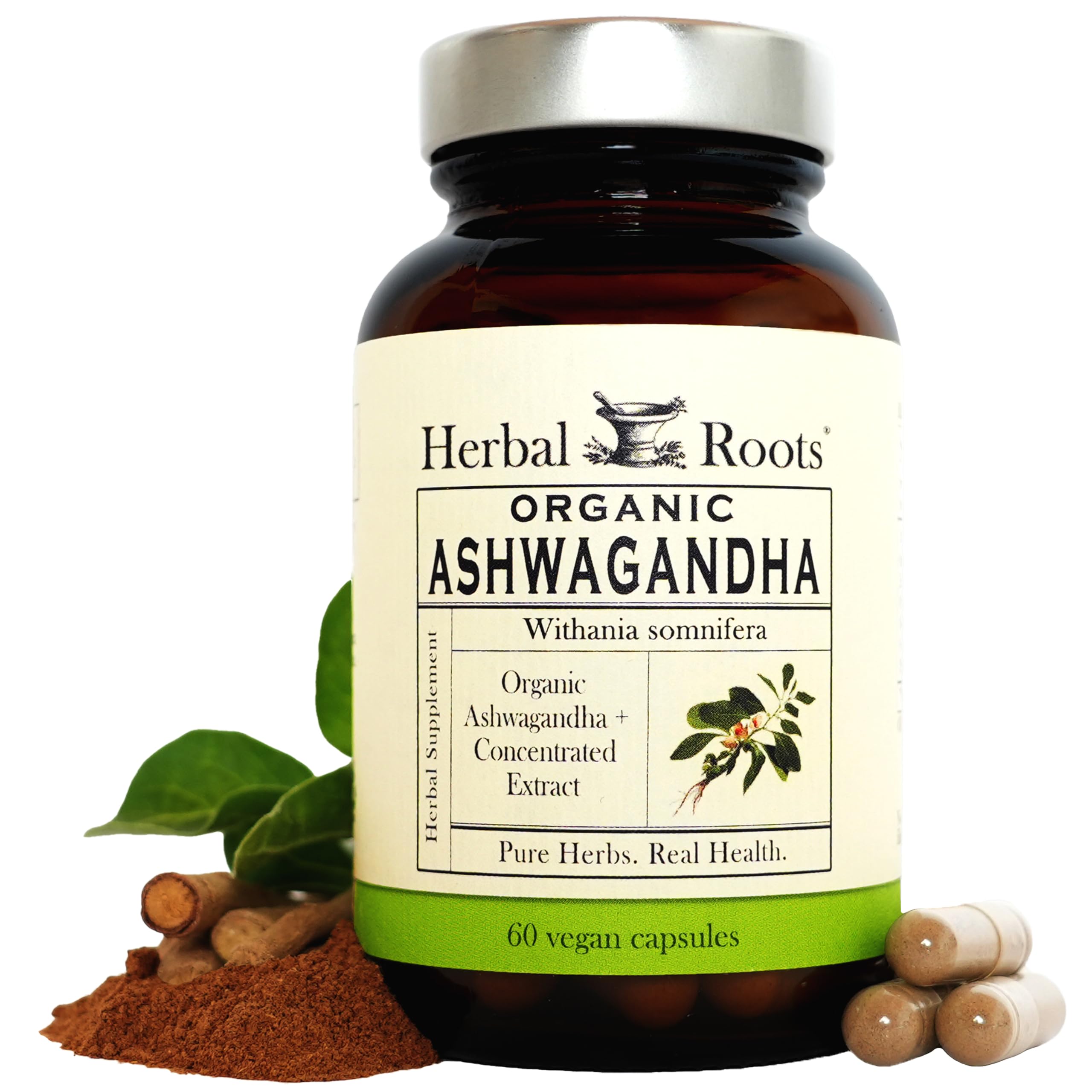 Herbal Roots Organic Black Cohosh Root Capsules - Menopause Support - 3 Month Supply - Certified USDA Organic -90 Vegan Capsules