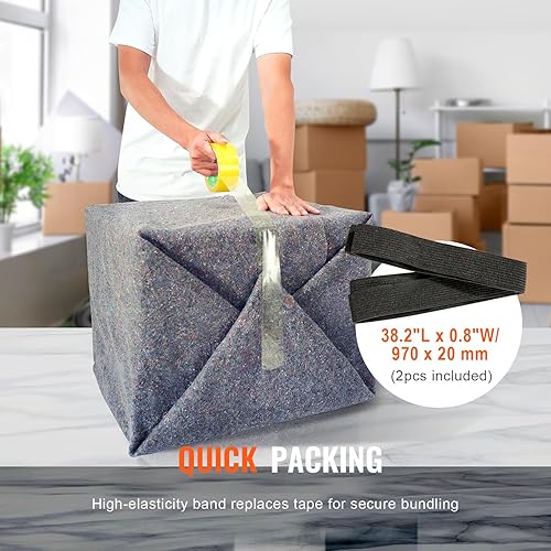 Miniatura 7 de VEVOR Mantas móviles, 21 lbsdz-12 paquetes, gris