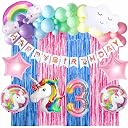 FI - FLICK IN 73 Pcs Unicorn Theme Balloons Garland Decorations Kit 3rd Happy Birthday Decoration Items For Girls Rainbow Unicorn Decoration(pack of 73, Multicolor) gallery image