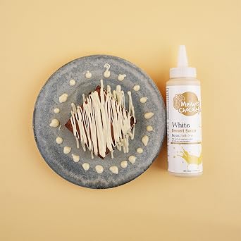 Melwiss Chocolate Beyaz Tatlı Sos 330 g – Akışkan kıvamlı Waffle, Pankek, Krep, Dondurma, Kahve ve Tatlılar için Pratik Sıkılabilir Sos