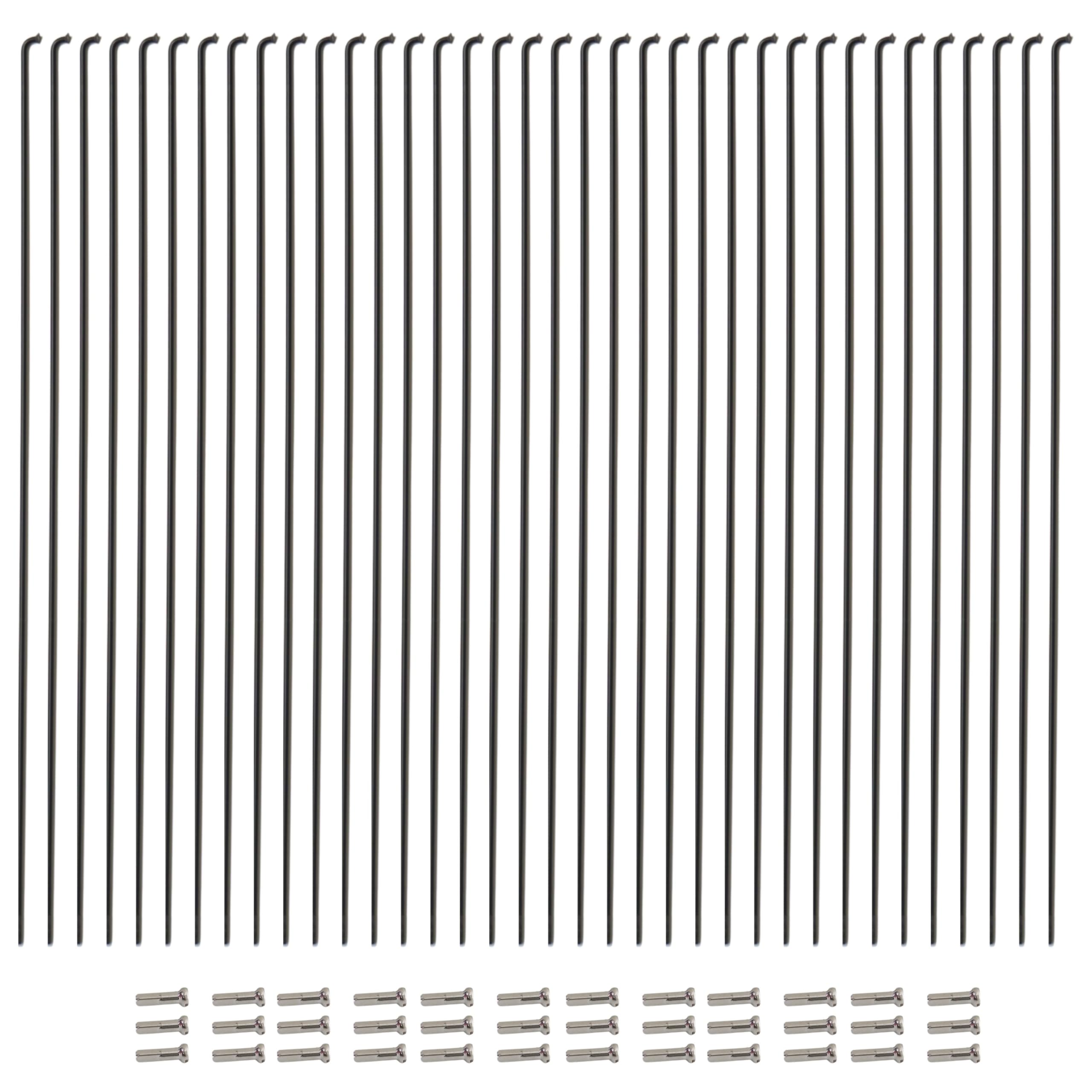 Vincita 36 Pieces 14G J Bend Bicycle Stainless Steel Spokes 254mm - 294mm with Brass Nipples for MTB Wheel Spokes, Ebike, Downhill, Trekking, City Bikes - Replacement/Repair Spokes…