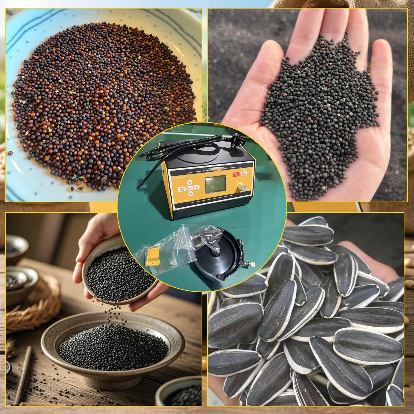 Contador De Semilla AutomáTico MáQuina De Contar De Plato Ajustable para Varios Tipos De Semillas como Arroz Trigo MaíZ Semillas De Hortalizas