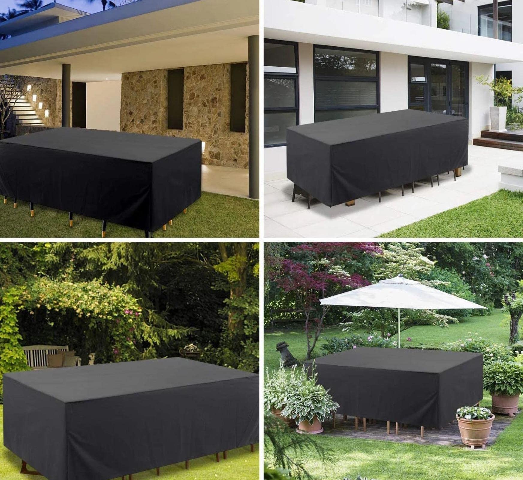 Pokrowiec na stół zewnętrzny 140 x 140 x 75 cm - 420D Oxford wodoodporny pokrowiec na meble ogrodowe - trwały prostokątny ochraniacz na meble ogrodowe i ogrodowe