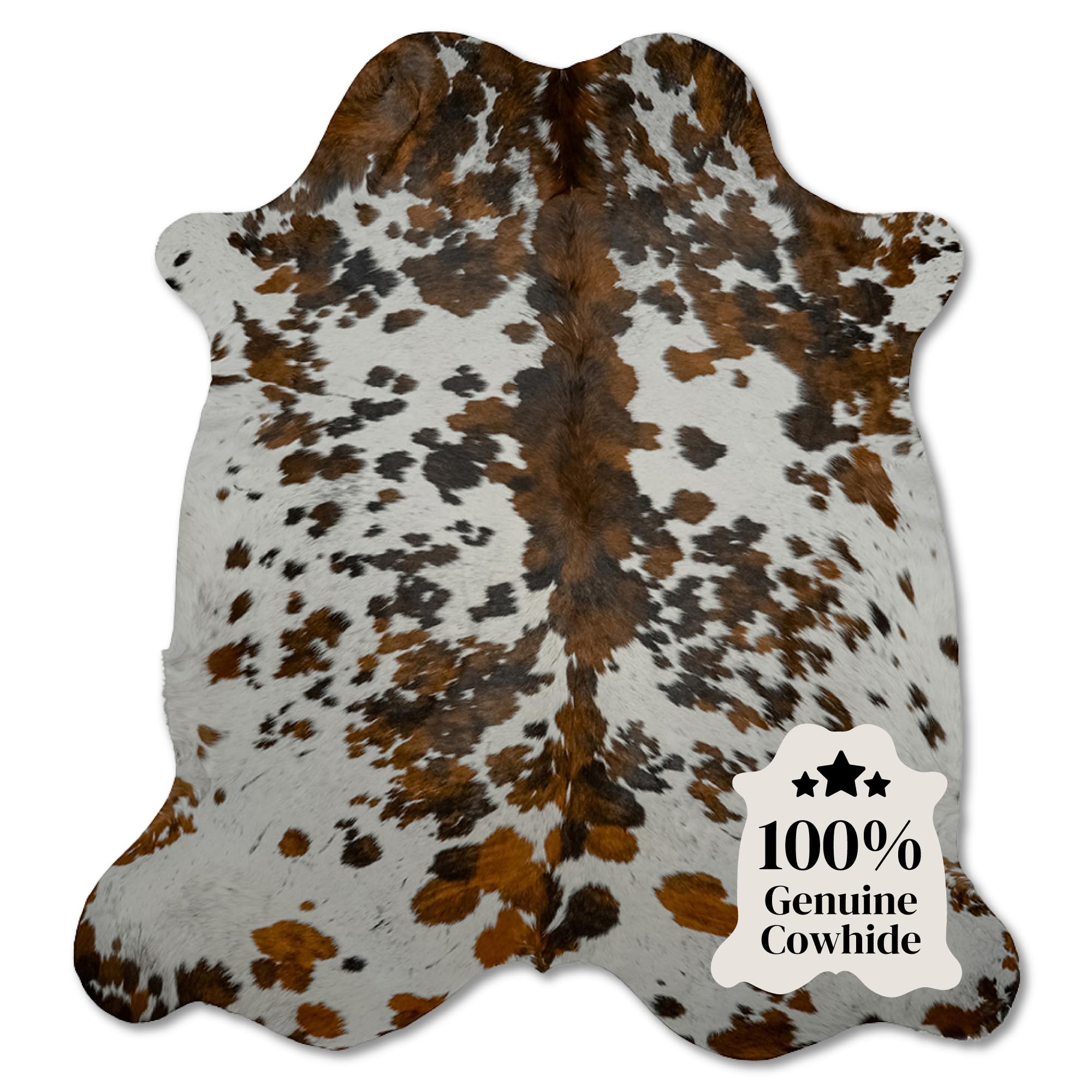Original Tricolor Cow Hide Rug 5x7 ft Appaloosa