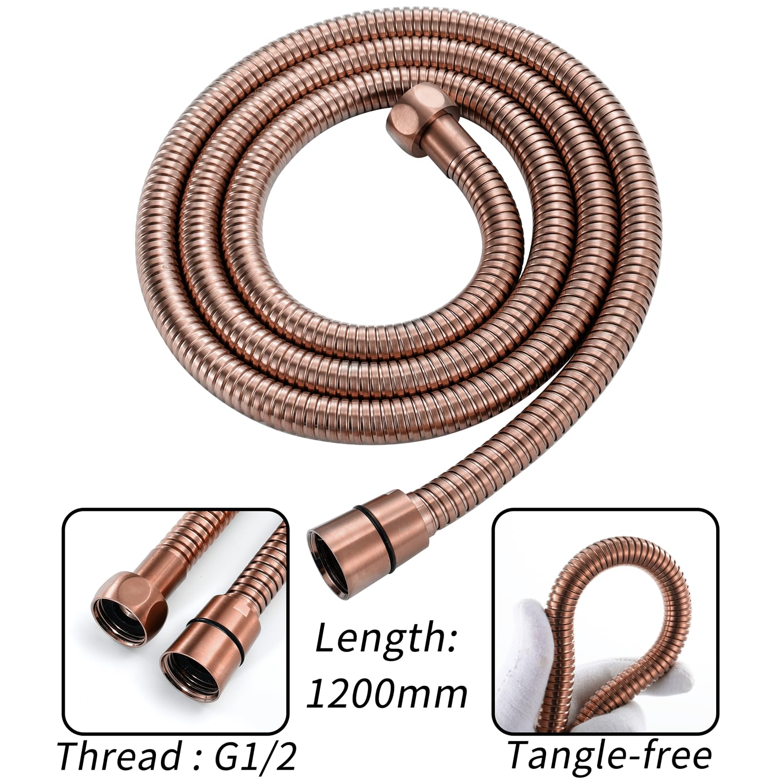Ducha Bidet para Wc, 2 Modos Ducha Higienica para Wc Bidet, Agua Fría y Caliente Latón Grifo Portatil para baño Kit, para La Higiene Personal Diaria (Oro rosa)