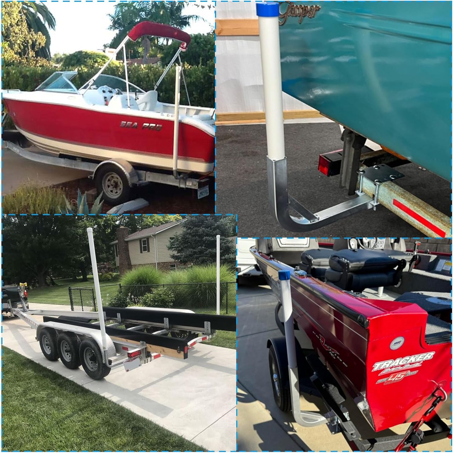 Boat Trailer Guide 31"-48" Adjustable Design, Boat Trailer Guides Poles Kits，Heavy Duty 2PCS Steel Trailer Guide Poles, for Your Ski Boat,Fishing Boat or Sailboat Trailer,More Rust-Prevention