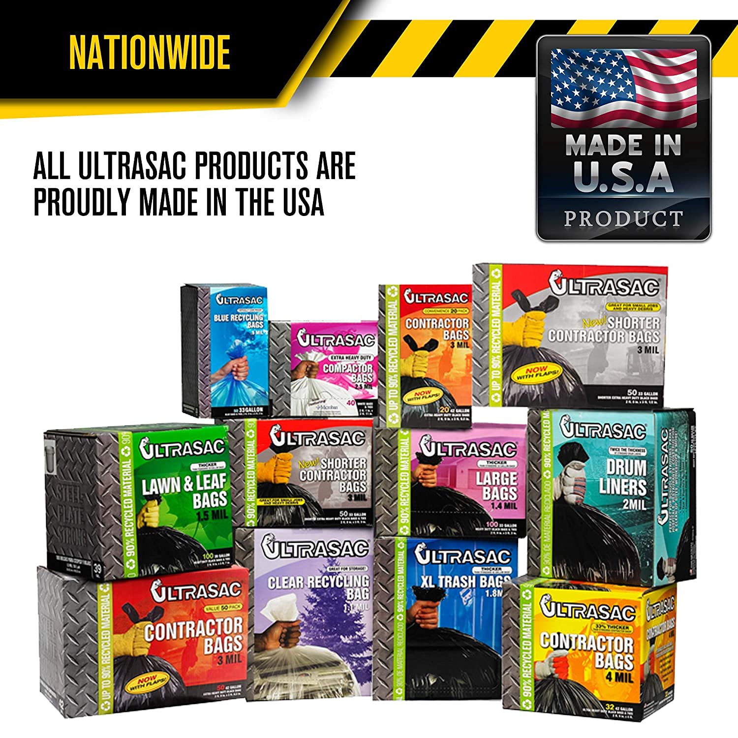 Aluf Plastics710751 AM RECYCLING BLUE Heavy Duty Large Blue Recycling