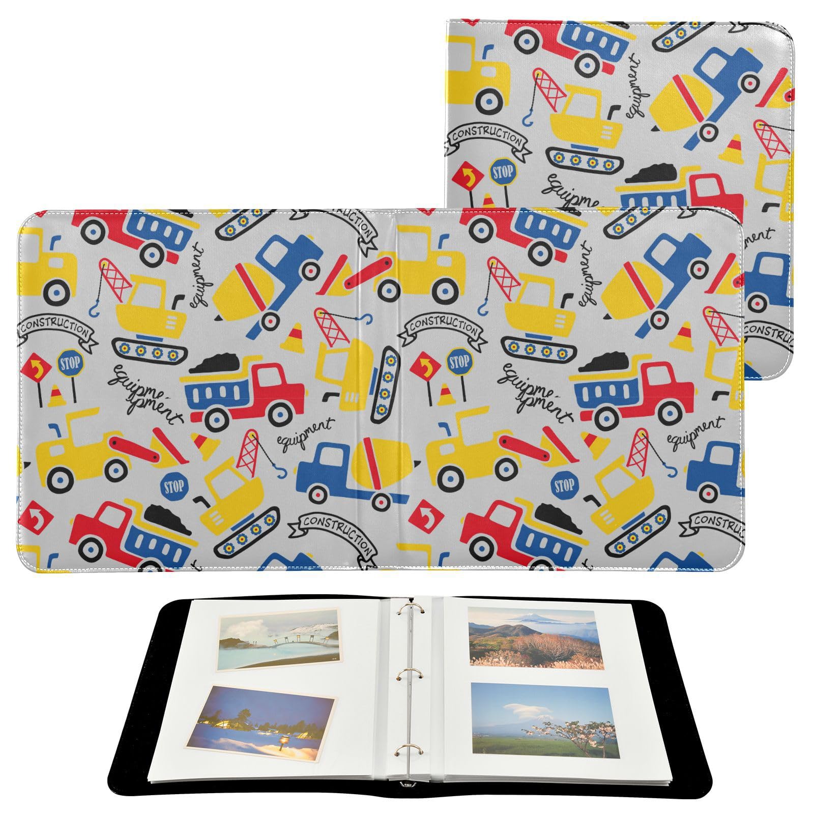 Álbum de fotos autoadhesivo, álbum de fotos de 4 x 6, 6 x 8 pulgadas, vehículo de construcción