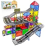 Magnetic Tiles - Road Set, Magnetic Building Blocks, Preschool Montessori Toys Gift for 3+ Year Old Boys and Girls, Sensory Christmas Toys for Kids Aged 3-5 and 4-8, Ideas for Toddler with Autism