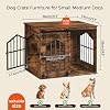 Mueble para perro estilo granero de 31.5", jaula para perro con puerta corrediza, jaula de madera para perros pequeños y medianos, casa para mascotas decorativa como mesa auxiliar, resistente a mordidas, marrón rústico DCHR9601 7