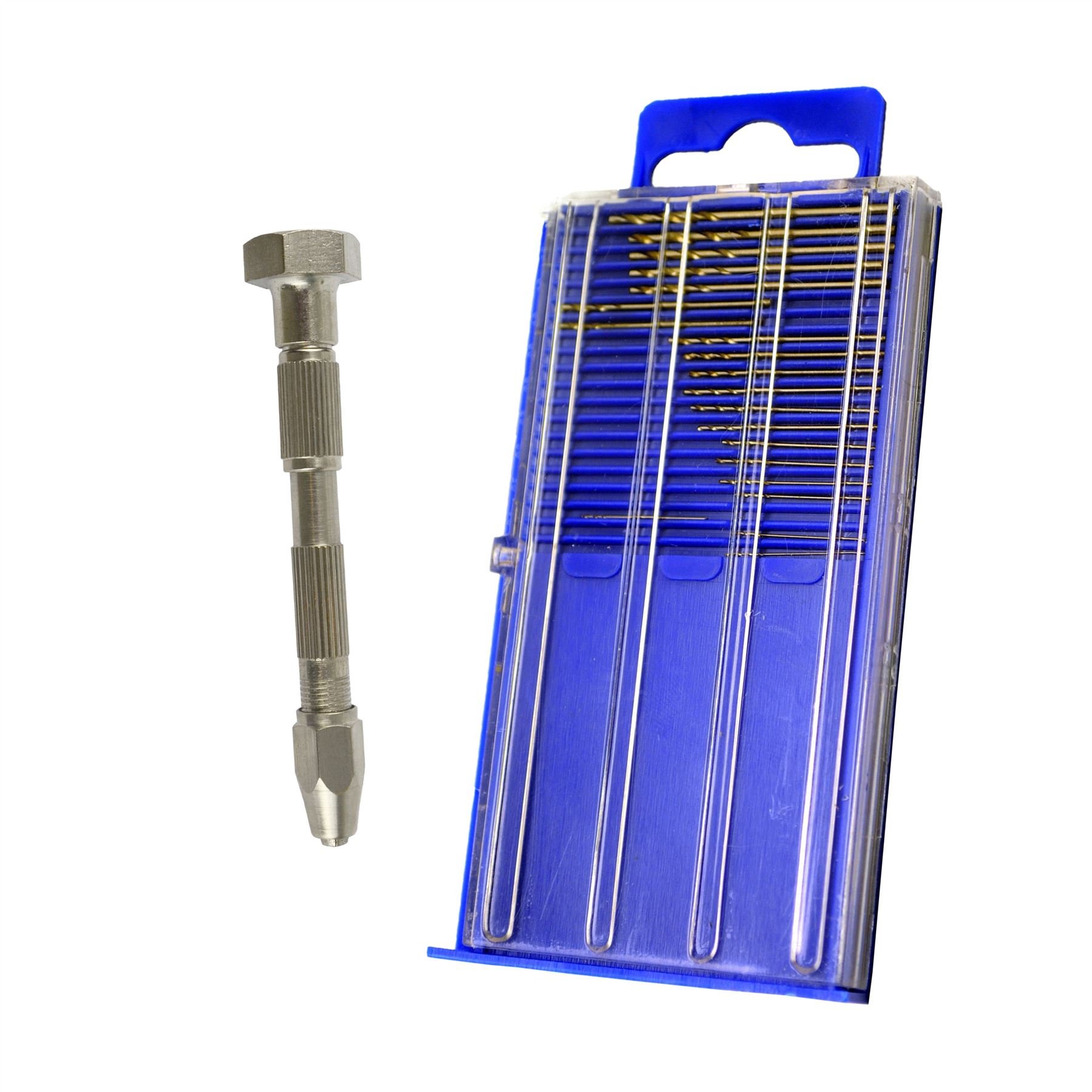 Ab Tools 20Pc Micro Hss Mini Twist Drills & Swivel Head Pin Vice Watch Maker Te117_te745