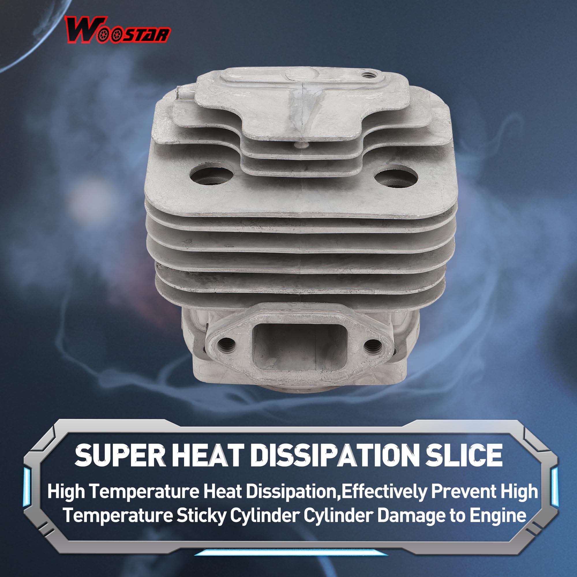 WOOSTAR 40mm Big Bore Cilindro con Pistón Kit y Juntas Reemplazo para 2 Tiempos 43cc 47cc 49cc Motor Gas Scooter Mini ATV Quad Pocket Bike