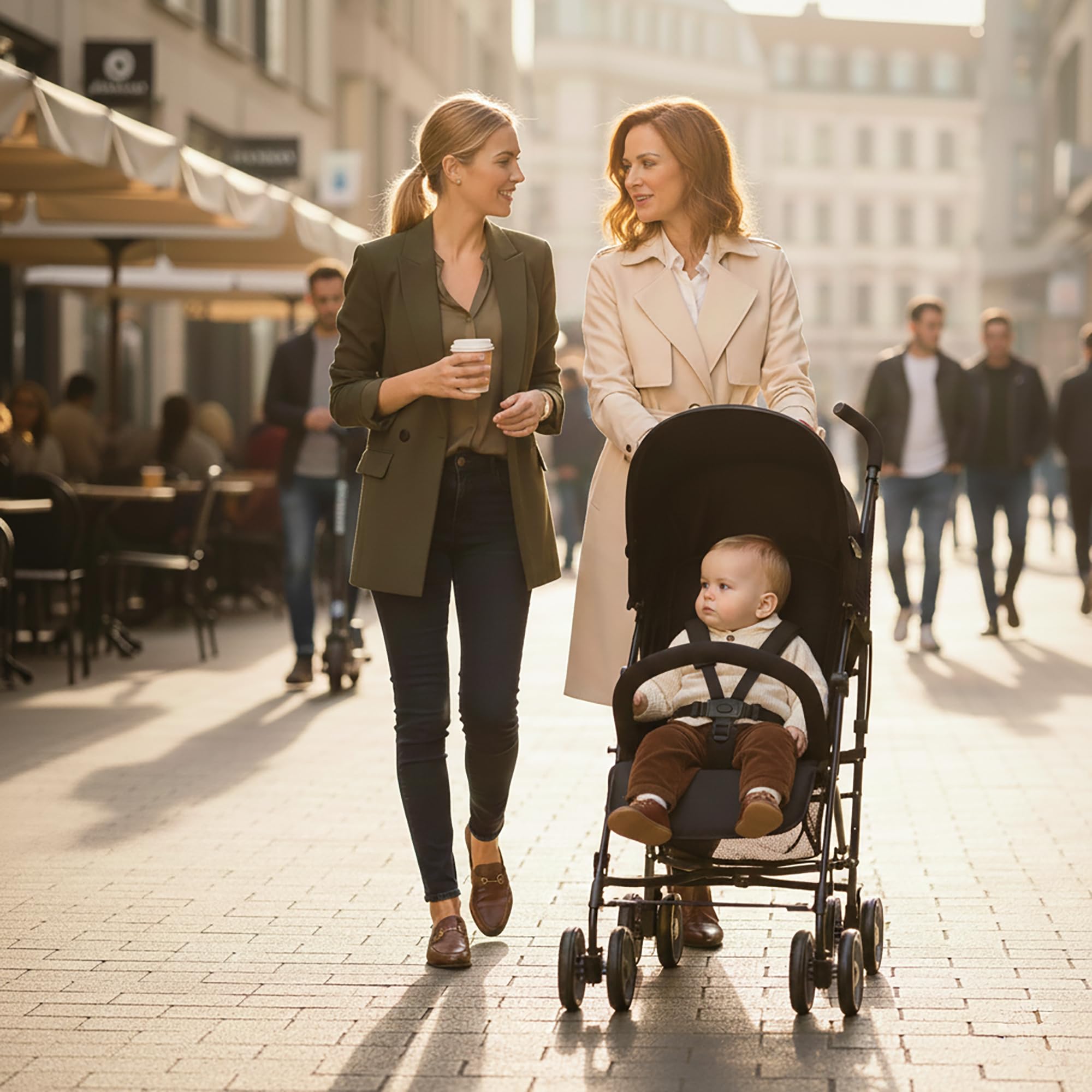 Asalvo TROTTER PLUS Silla de Paseo, Carrito bebé, Carro para bebés, Reclinable, Confortable, Ultraligera, Capota con Ventana y Freno Trasero, Manejable, Plegado compacto, Carga Máxima 25 kg, Negro