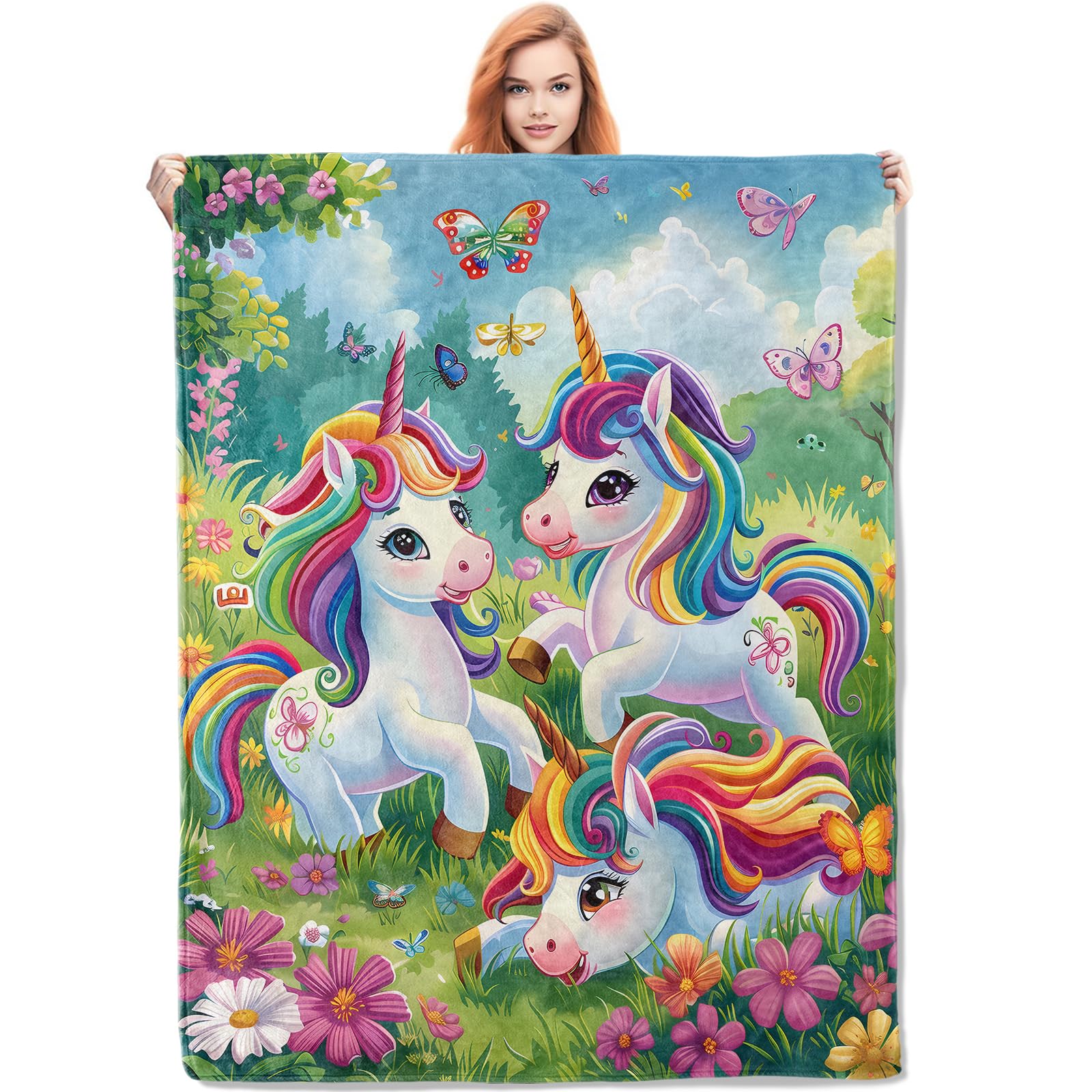 Couverture licorne pour lit de fille et moments lecture au salon