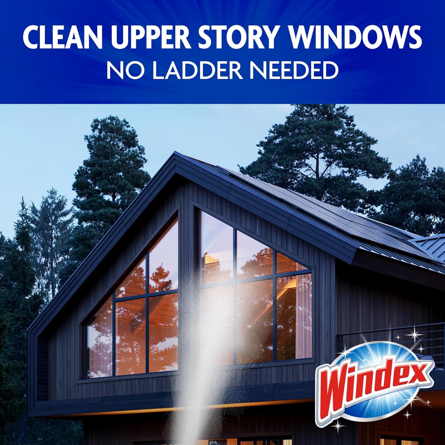 Windex Outdoor Window and Glass Cleaner for Hose Ammonia Free, Concentrated Formula for Deep Outdoor Clean, Patio Cleaner, Compatible With All Hoses, 32 Fl Oz (Pack of 8)