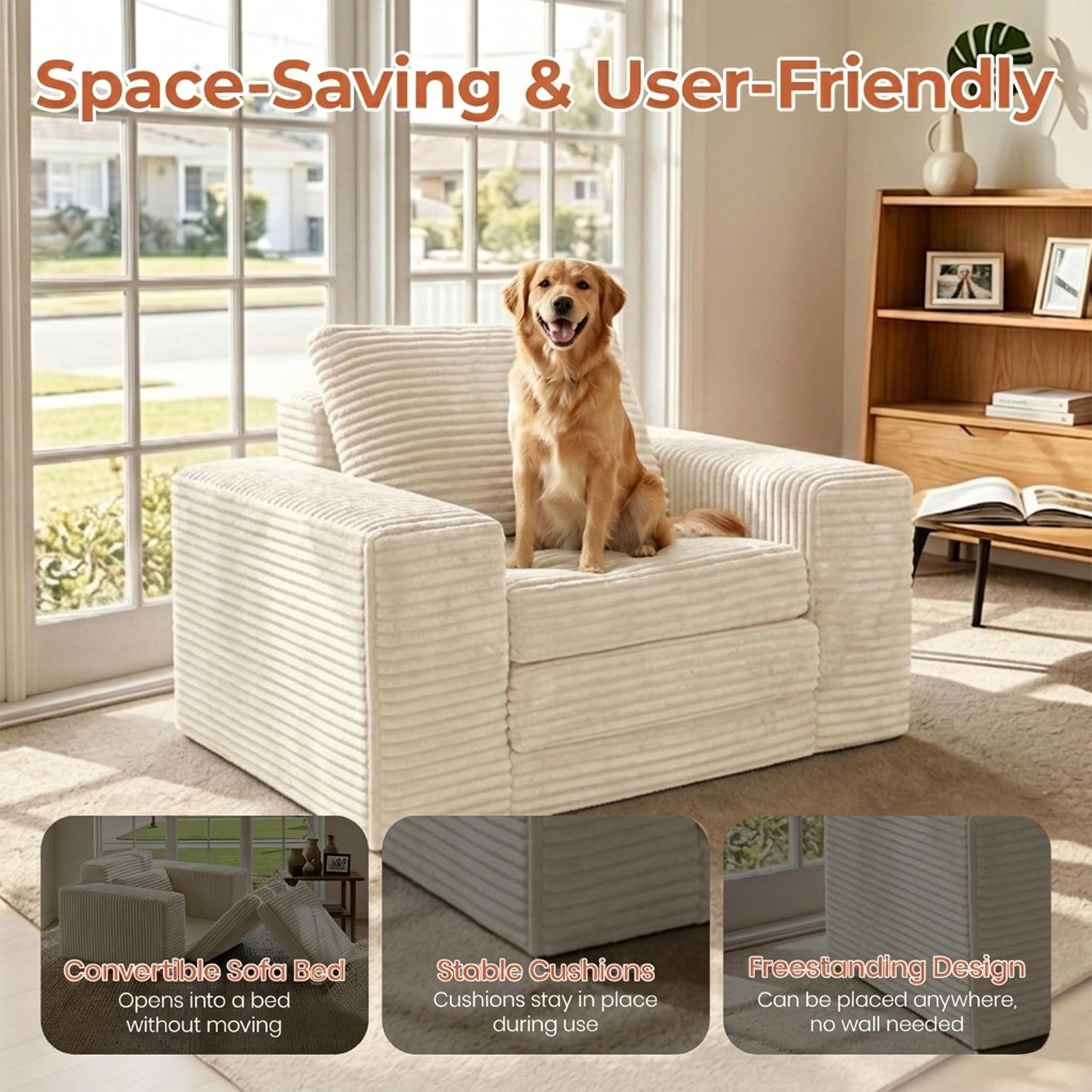 The Best American Leather Sleeper Sofa Alternatives in 2026 1 65' Sleeper Sofa Bed, 3-in-1 Convertible Sofa Couch, Pull-Out Loveseat with Stor — product photo