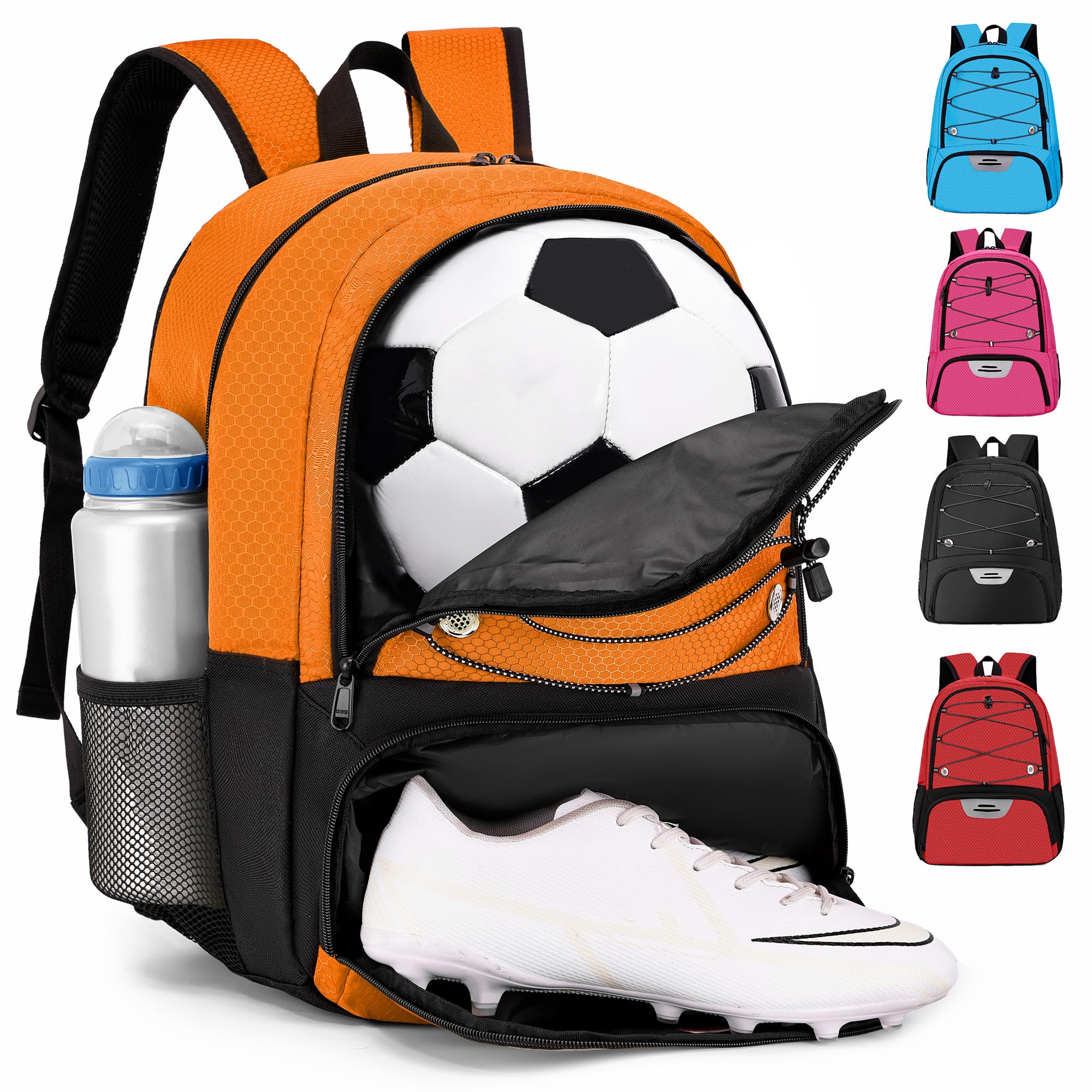 Hsmihair Youth Soccer Bag-Soccer Backpack&Backpack for Football Basketball,with Ball Compartment Separate Cleat Package