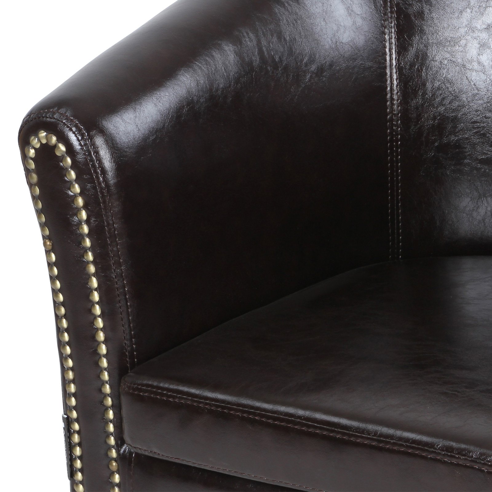 Fauteuil Chesterfield élégant de Miadomodo , Bois dense, marron, Ensemble de 2
