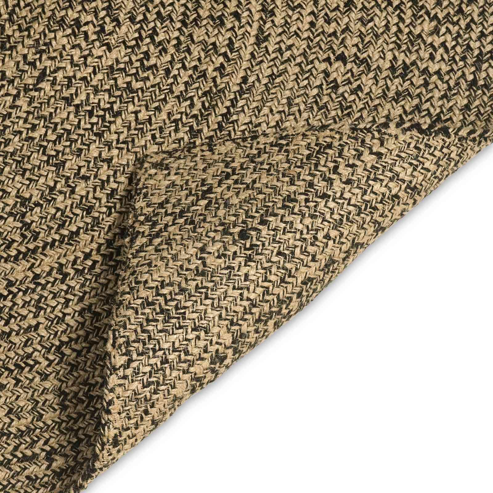 Tapis carré en jute 120 x 120 cm – Tapis naturel moderne en noir et naturel – Tapis à poils courts fait à la main pour salon et chambre à coucher – Aspect sisal durable