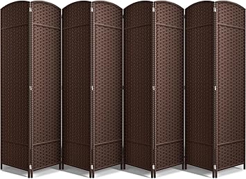 Sorbus 8 Panel Room Divider 6 ft. Tall - Privacy Screen, Extra Wide Double Hinged Panels, Mesh Hand-Woven Design, Partition Room Dividers and Folding Privacy Screens, Wall Divider for Room Separation