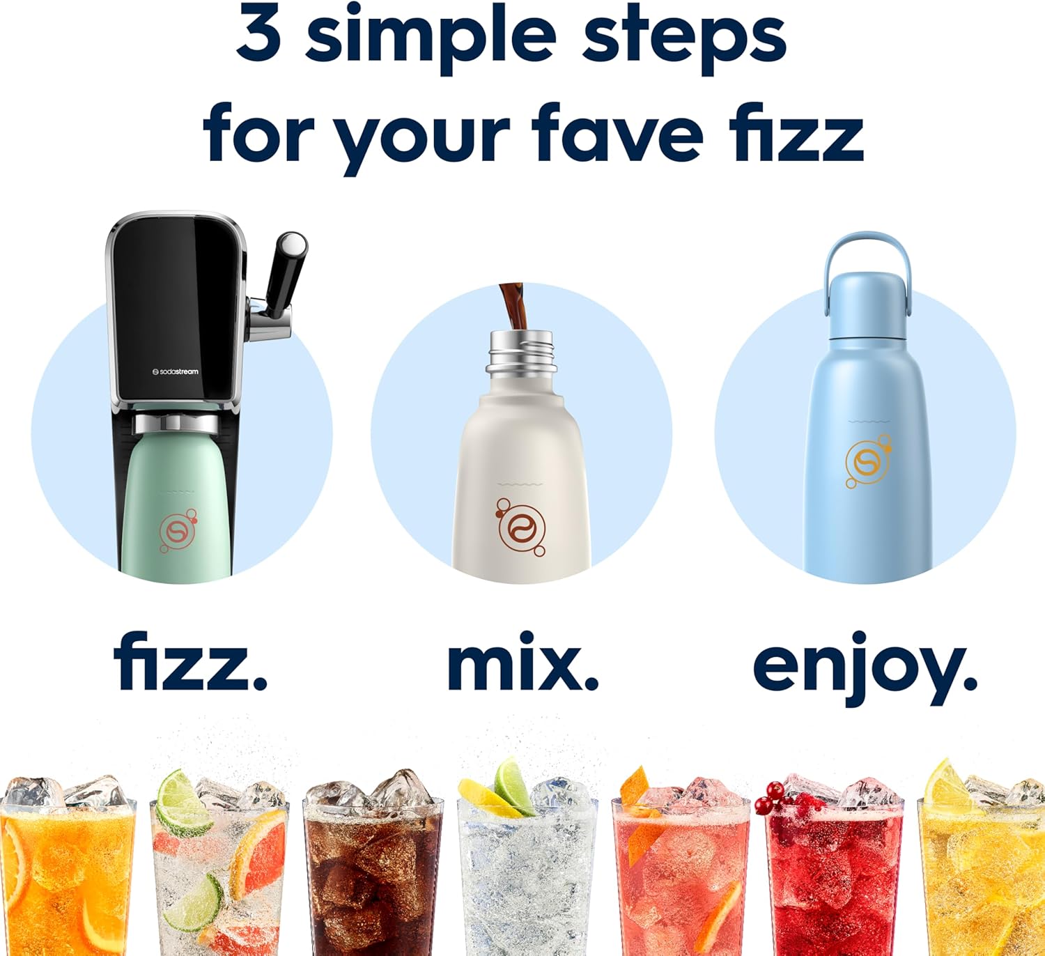 sodastream Fizz & Go Cool - All Metal Bottle (Arctic) Carbonating Bottle Capacity, 0.9L