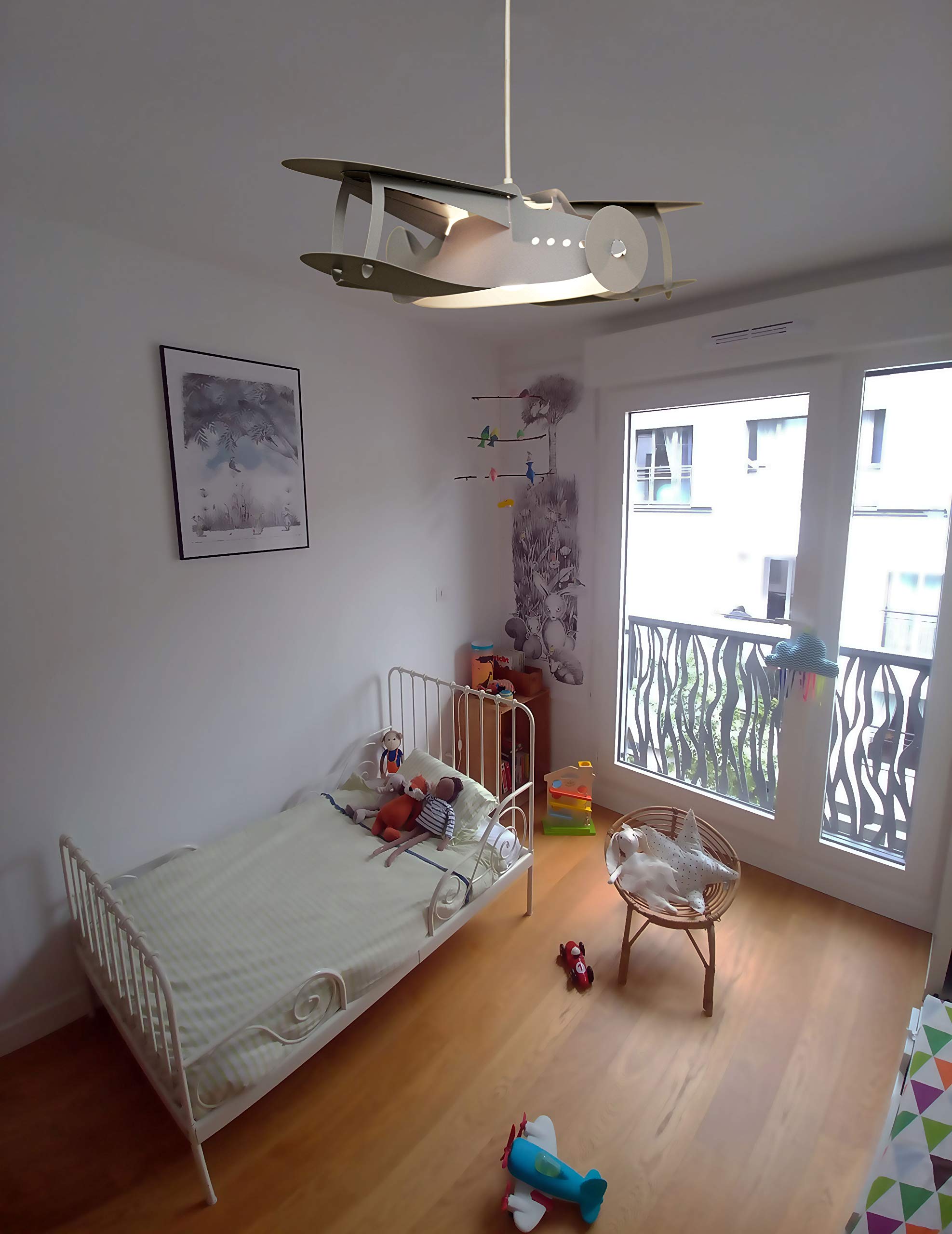 R&M Coudert Lámpara de techo colgante para habitación infantil, color gris