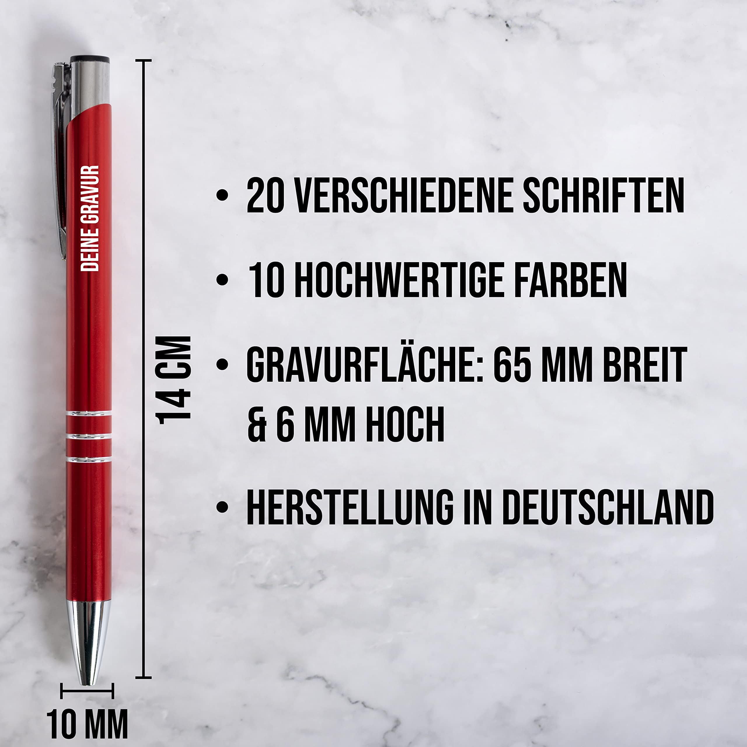 Your Gravur - 250x Kugelschreiber mit Gravur - Scotty - Kugelschreiber personalisiert mit großer Farbauswahl (+13 Farben) - Kugelschreiber als personalisierte Geschenke mit Wunschtext