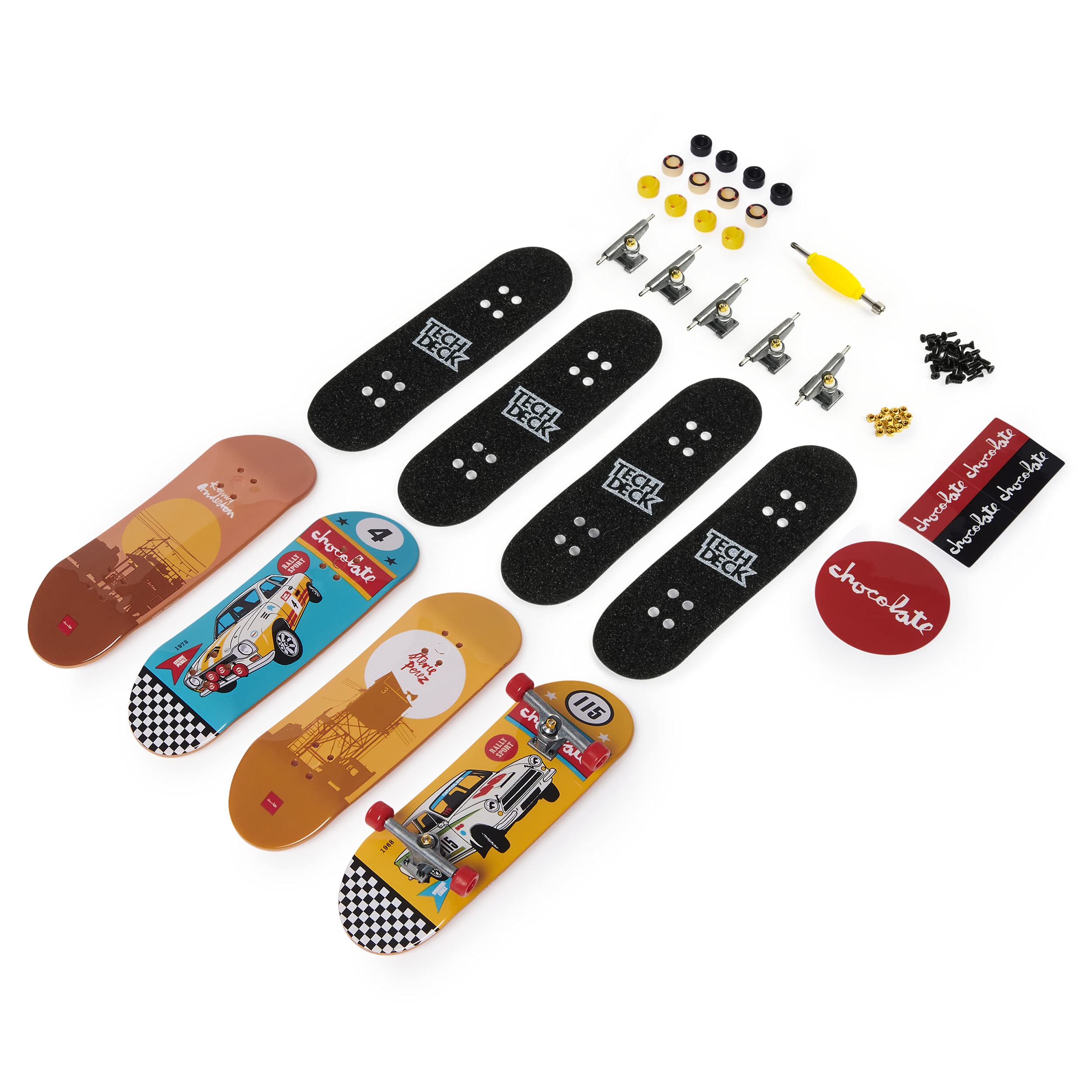 Tech Deck, Giochi Olimpici Parigi 2024, Set da 4 Fingerboard Ultra DLX, Mini Skateboard da Collezione Personalizzabili, Giocattoli per Bambini da 6 Anni in su (pacchetto può variare)