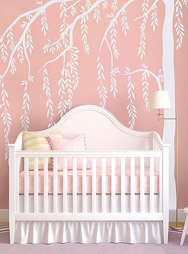 Simple Shapes Calcomanía de árbol de sauce llorón frondoso (esquema C, 96 pulgadas) disponible en Yaxa El Salvador