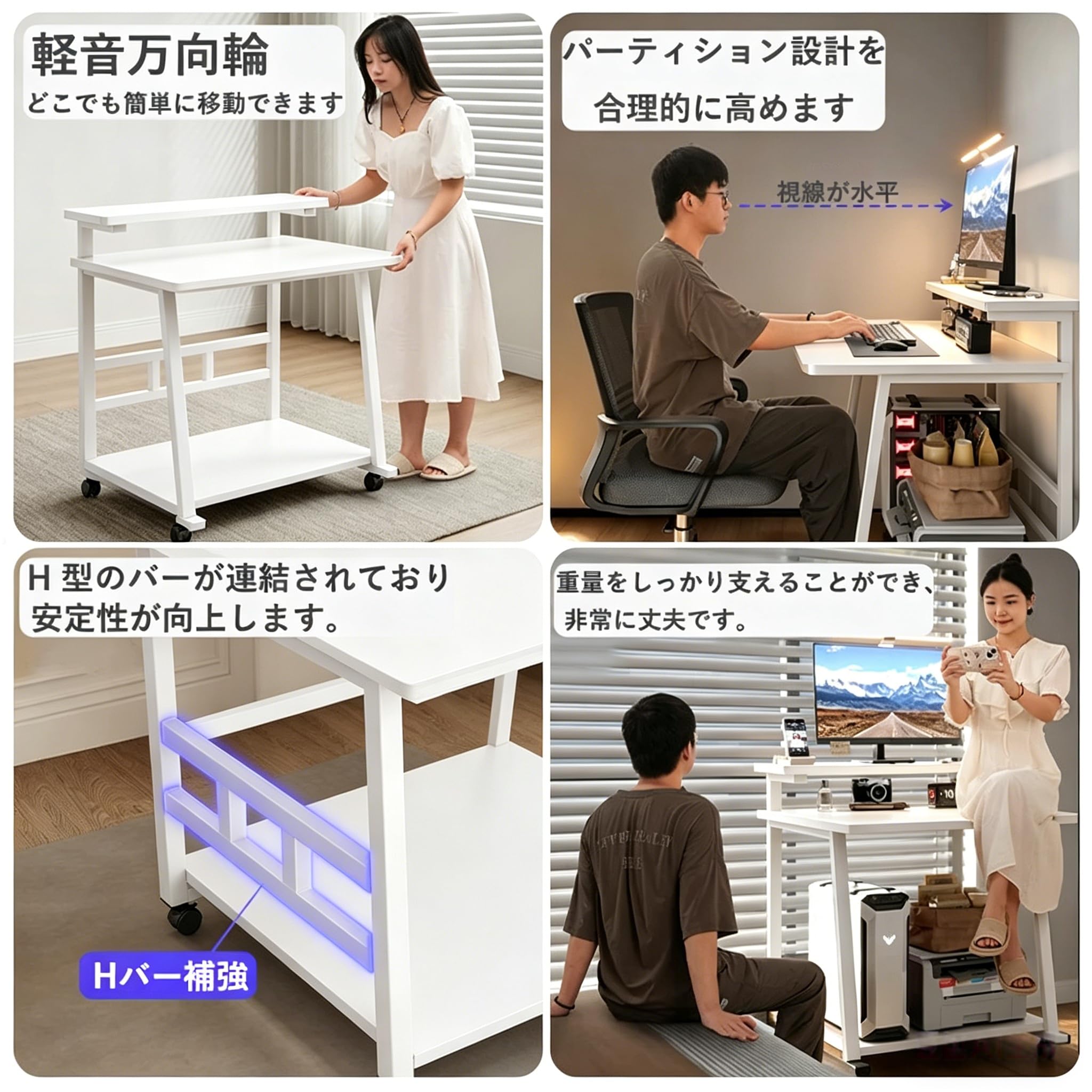 PQNLXLN パソコンデスク モニター台付き 棚付きデスク 奥行50cm 幅80cm 100cm pcデスク 勉強机 収納 Amazon | PQNLXLN パソコンデスク モニター台付き 棚付きデスク 奥行