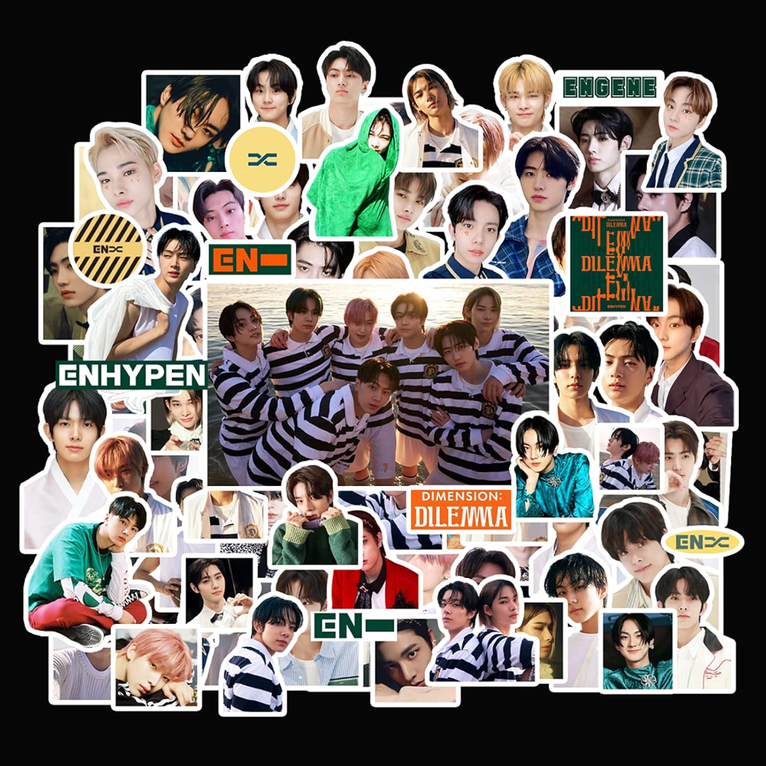 amazon com enhypen stickers 100 pcs enhypen dimension dilemma laptop stickers enhypen stickers for teens adults laptop water bottles skateboard guitar car luggage stickers gifts for engene electronics