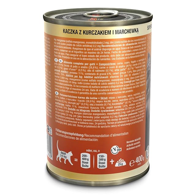 Foto 3 de 6 de LEONARDO Comida húmeda para gatos Superior Selection, pato con pollo y zanahorias, lata de 6 x 400 g
