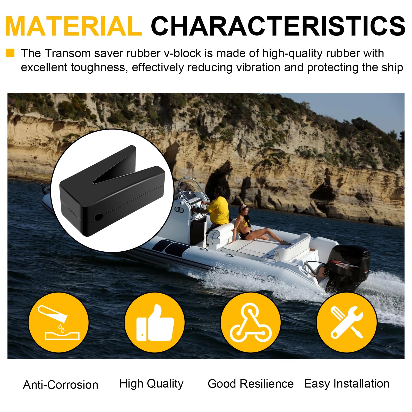 Wood Crafting Supplies Boat Transom Saver V-Block - Rubber Motor ...