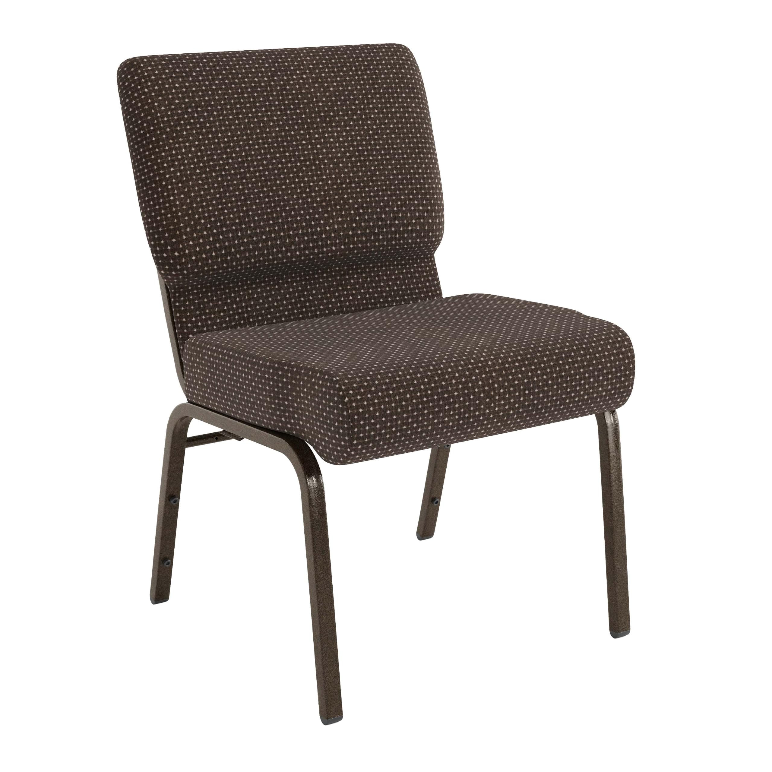 Flash Furniture Brown Dot Fabric/Gold Vein Frame / Set of 1 / Classic Stacking Chairs