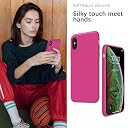 YATWIN Silicone Back Case for iPhone X/XS, Soft-Touch Phone Back Cover for Apple iPhone X/XS - Magenta gallery image