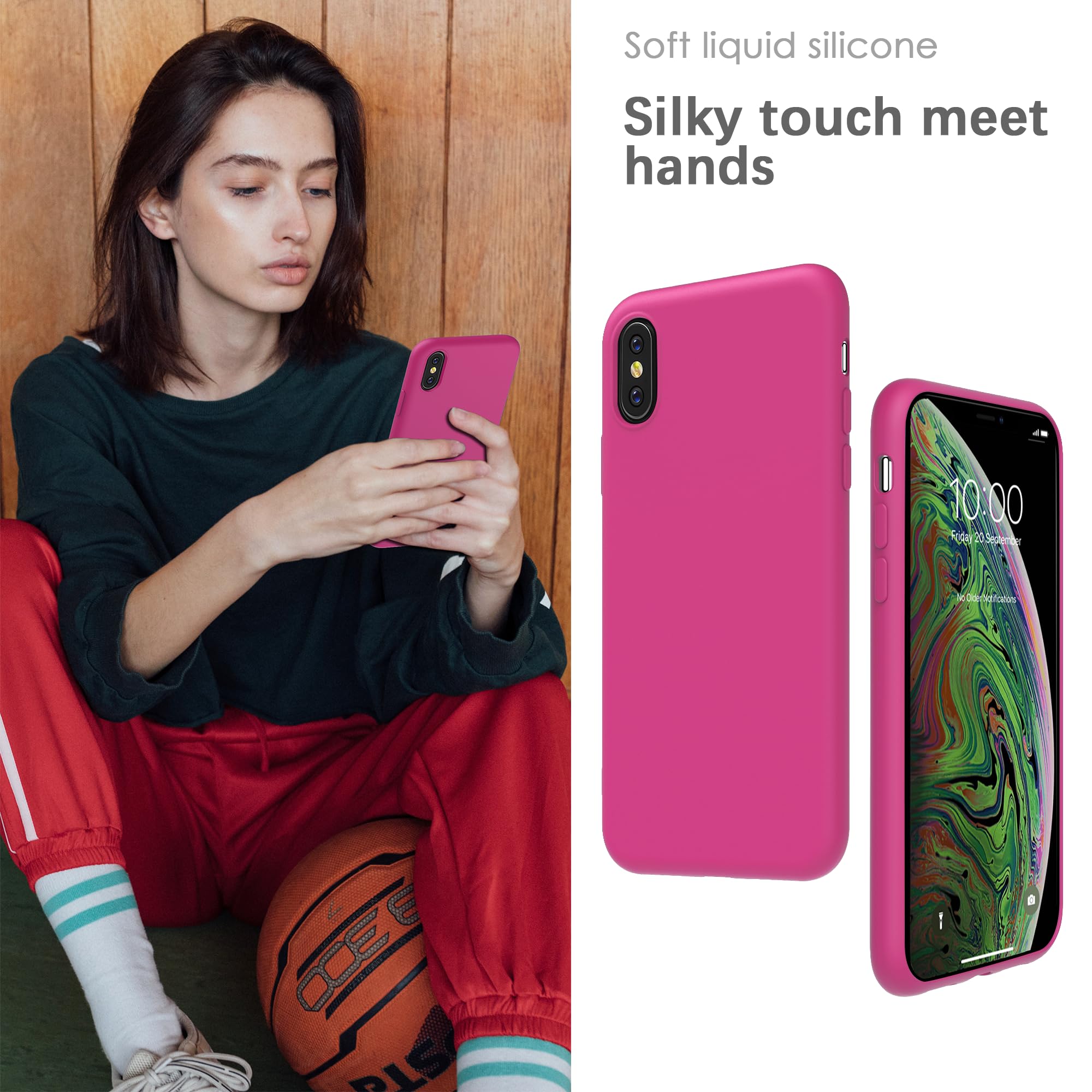YATWIN Silicone Case for iPhone X/XS, Soft-Touch, Shockproof, DustProof - Image 4