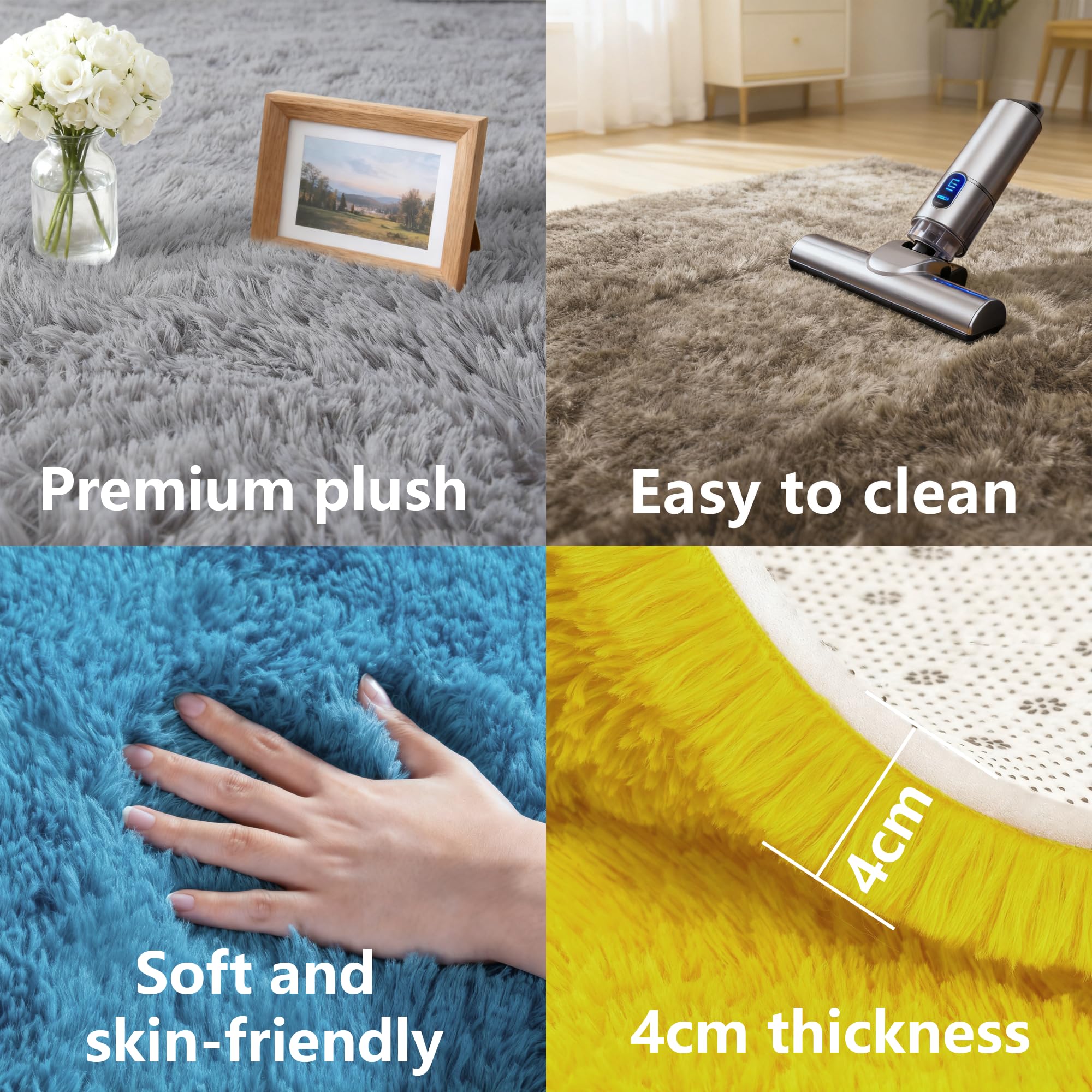 Tapis Salon 360 x 160 cm Moelleux Tapis Moderne Salon Extra Large, Moelleux et Moderne pour La Décoration de La Maison, Jaune