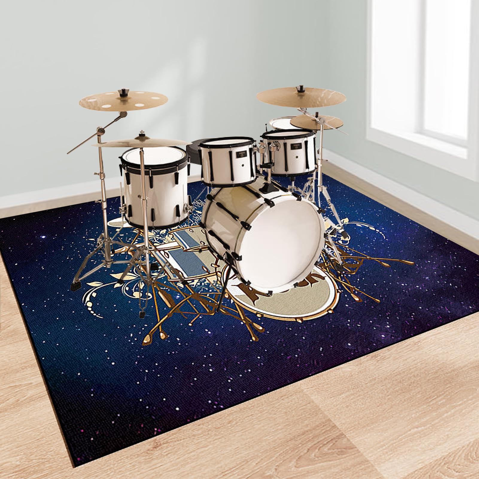 160 x 140 cm, mata do perkusji, antypoślizgowa, dźwiękoszczelna, do bębna, dźwiękoszczelna wyściółka dywanowa, elektroniczna jazz, zestaw perkusyjny, do bębna basowego, werbla, 160 x 140 cm