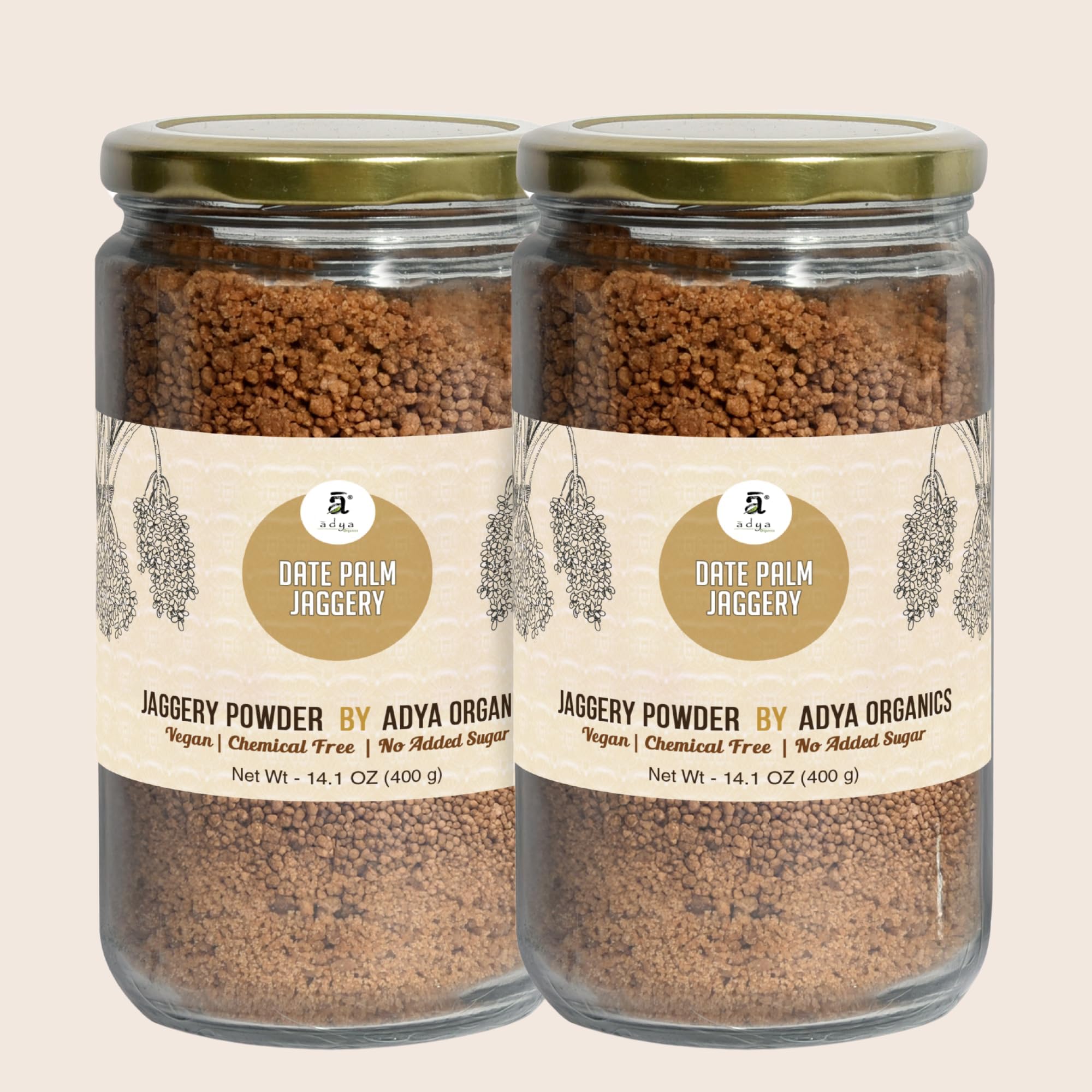 Adya Organics Date Palm Jaggery Powder | 100% Pure and Organic Nolen Gur or Khajur Gur | 100% Chemical and Pesticide-free | Healthy Sweetener | Vegan and Sugar Free Jaggery Powder – 800 gm…